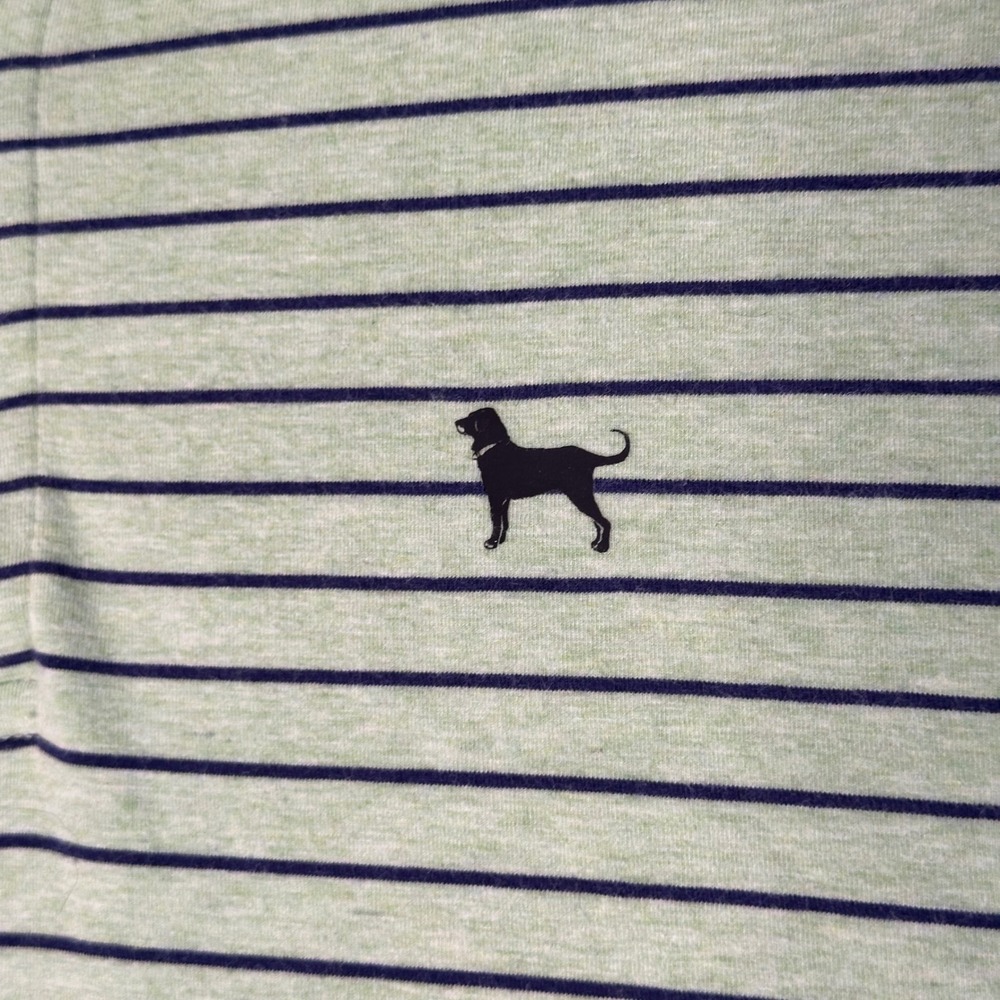 The Black Dog Striped Polo Shirt Mens XL Short Sleeve Green Golf Casual - Picture 3 of 11
